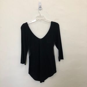 V Neck Jersey Half Sleeve Top Side Mesh Panels